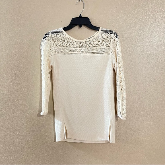Lucky Brand Lace Yoke Sweater - Picture 3 of 8